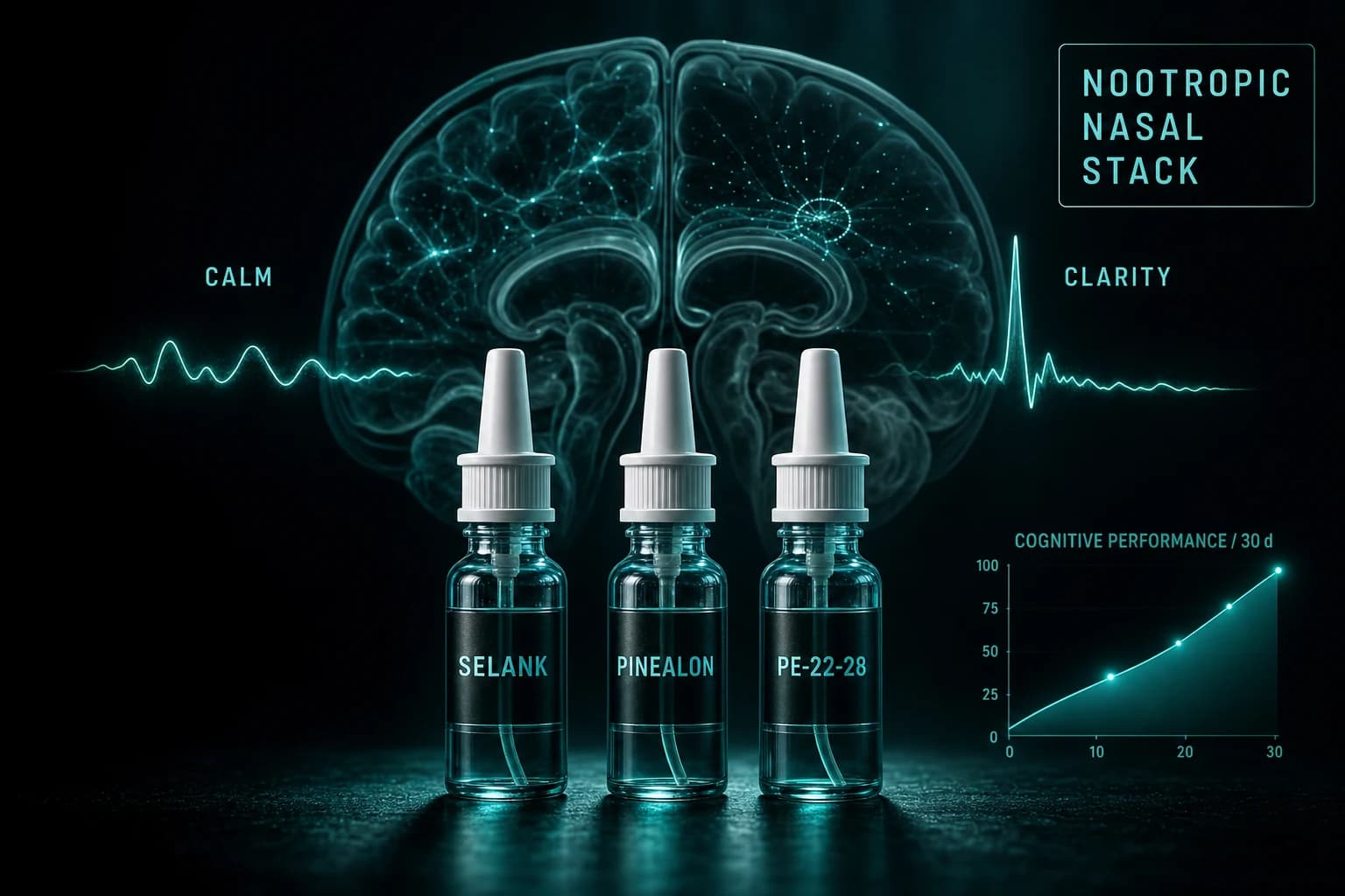 Calm + Clarity pre-mixed peptide stack hero